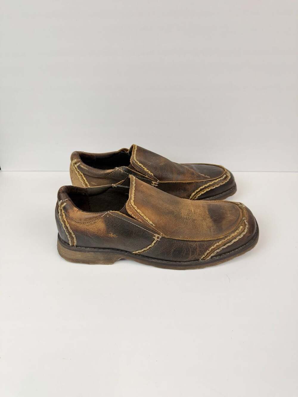 Bed Stu Shoes Men's Brown Slip On Casual Brown Leather Loafer Shoes US 11